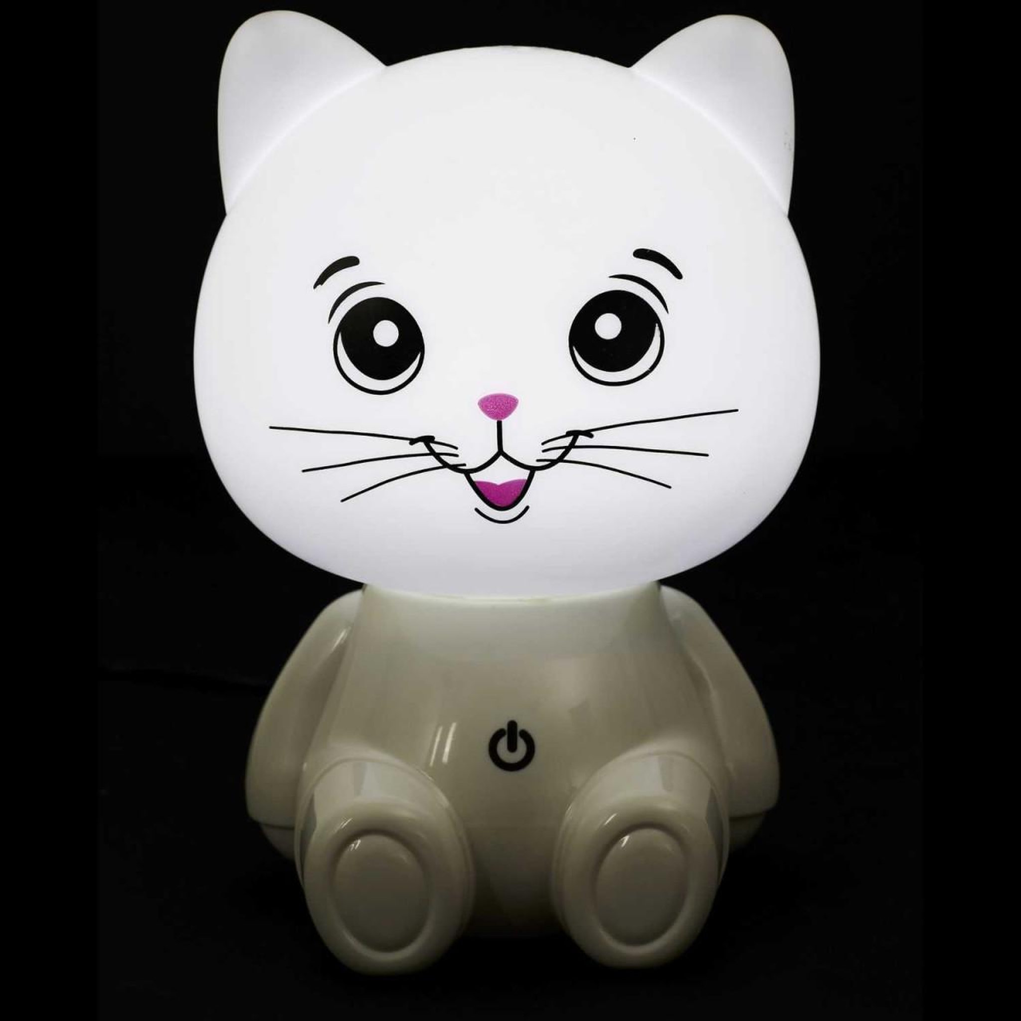 Voir la diapositive 5 : HOME DECO KIDS Veilleuse Enfant à LED  Chat  17cm Blanc
