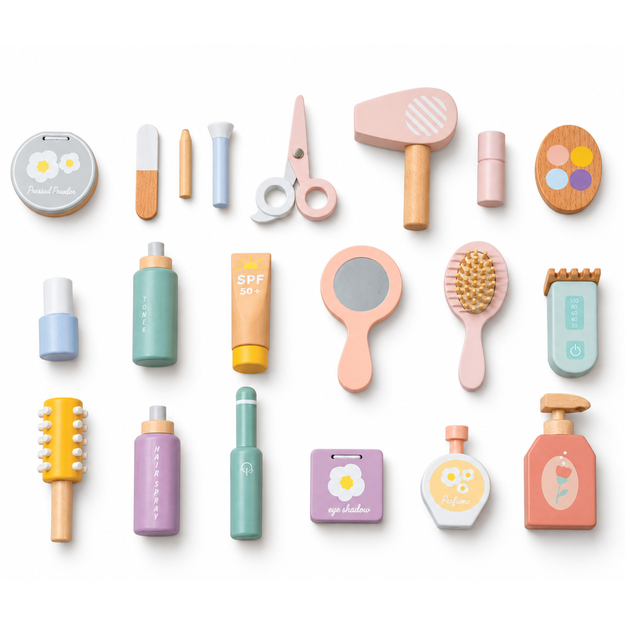 Voir la diapositive 5 : MAMABRUM Salon de Coiffure Bois Enfant Mamabrum Miroir LED 20 Accessoires 3 Ans+