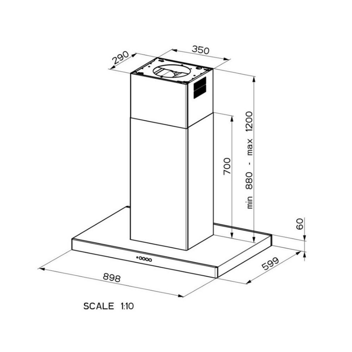 faber Hotte îlot 90cm 69db inox - 5851084