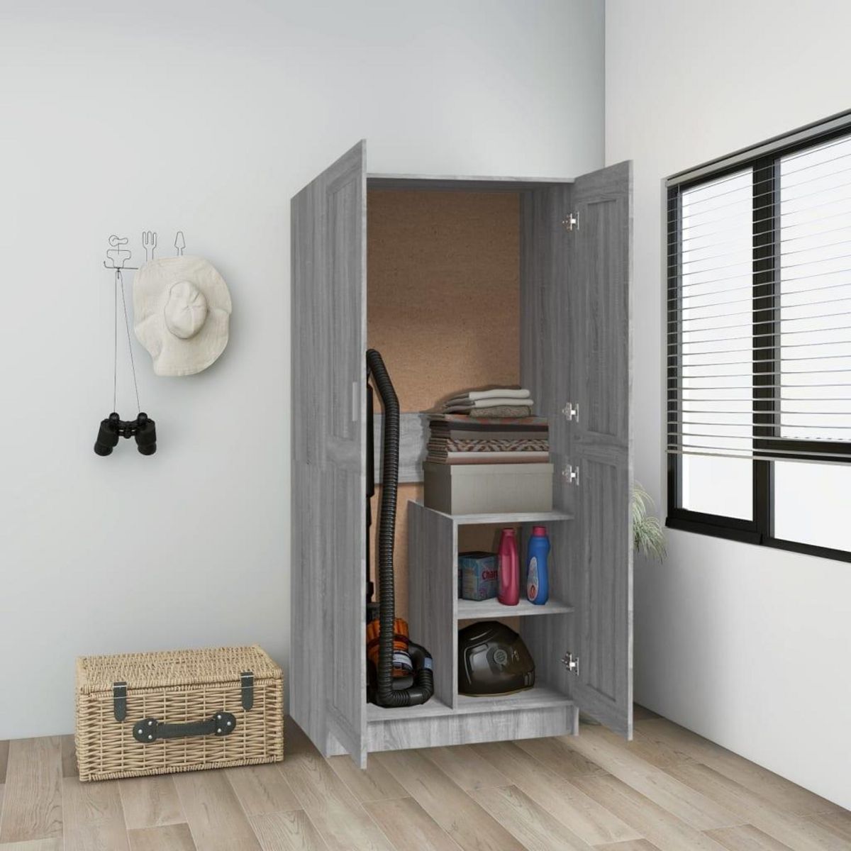 VIDAXL Garde-robe Sonoma gris 82,5x51,5x180 cm Bois d'ingenierie