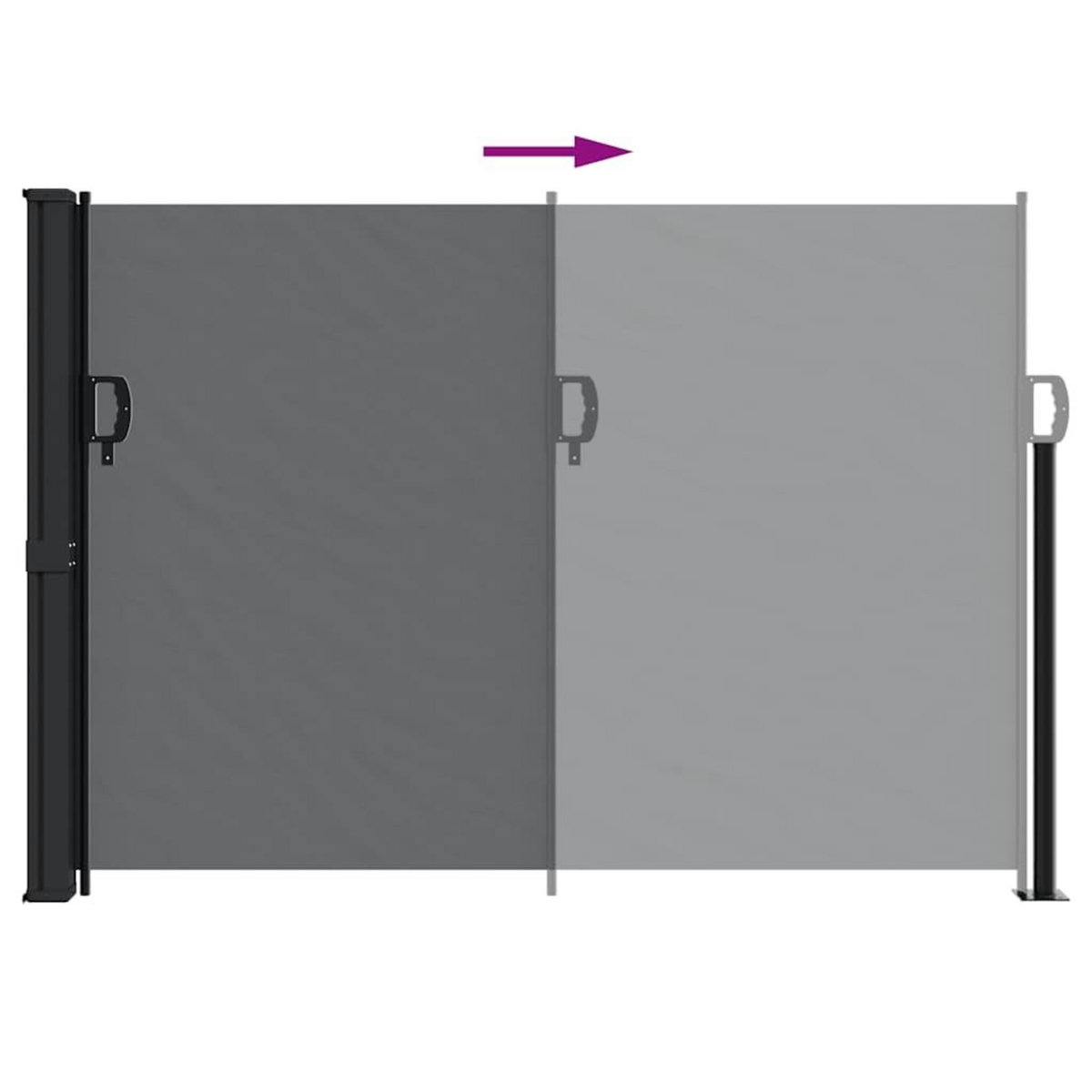 VIDAXL Auvent lateral retractable noir 140x300 cm