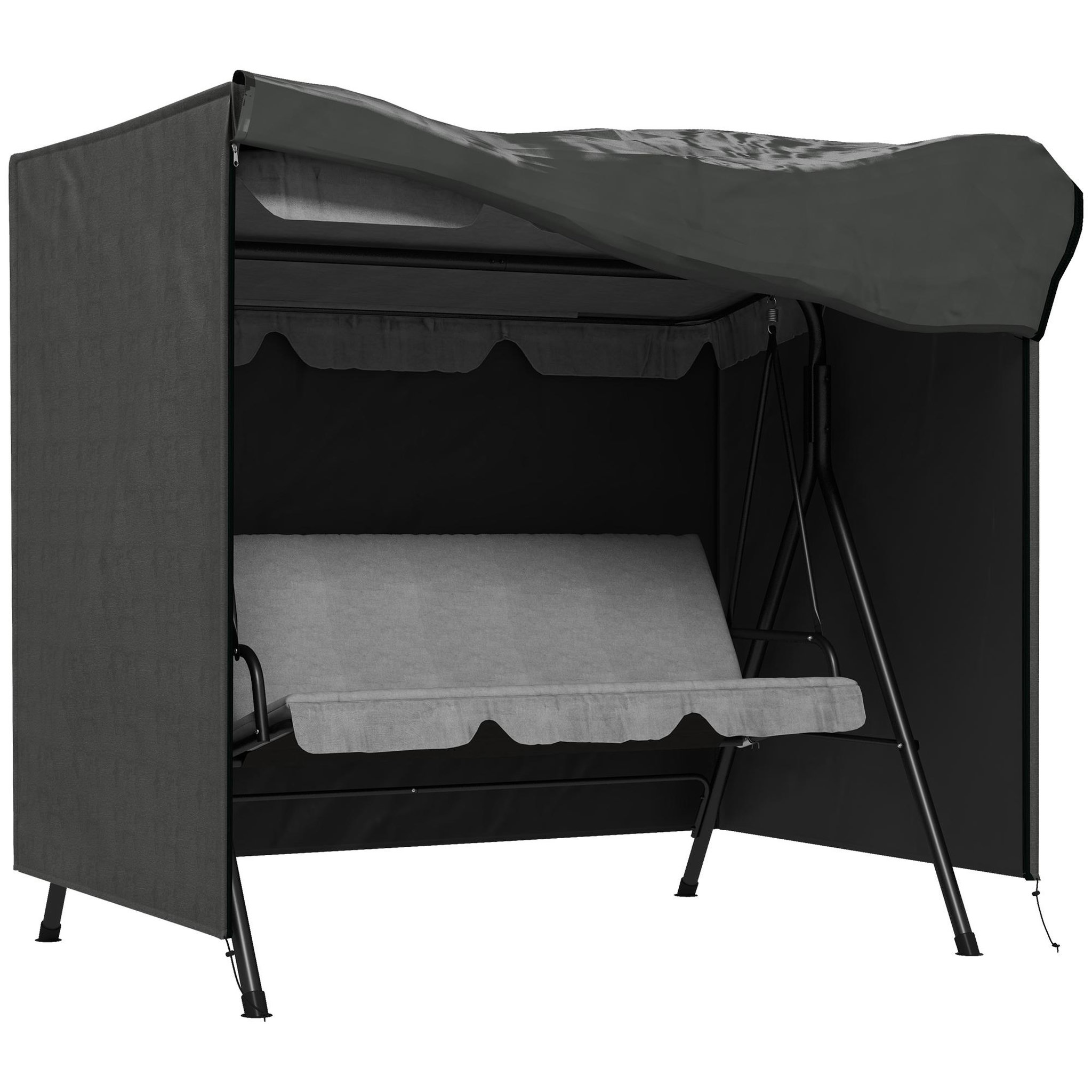 OUTSUNNY Housse de protection balancelle de jardin zippée 177 x 114 x 152 cm oxford haute densité gris