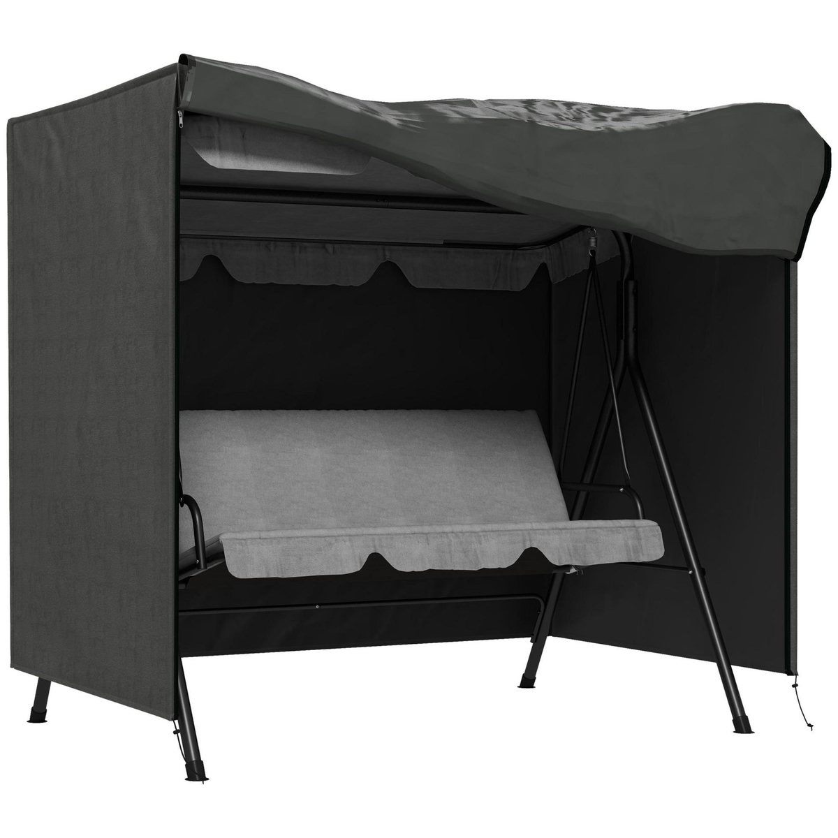 OUTSUNNY Housse de protection balancelle de jardin zippée 177 x 114 x 152 cm oxford haute densité gris