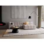 LISA DESIGN Curtis - canapé d'angle droit 4 places avec accoudoir en tissu texturé. Coloris disponibles : Gris, Bleu, Beige, Vert, Orange, Marron