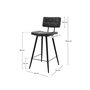 Voir la diapositive 4 : Rendez vous déco Lot de 2 chaises pour îlot central 66 cm capitonnée gris/noir-Texas
