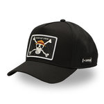 CAPSLAB Casquette trucker premium effet bambou One Piece Black Flag. Coloris disponibles : Noir