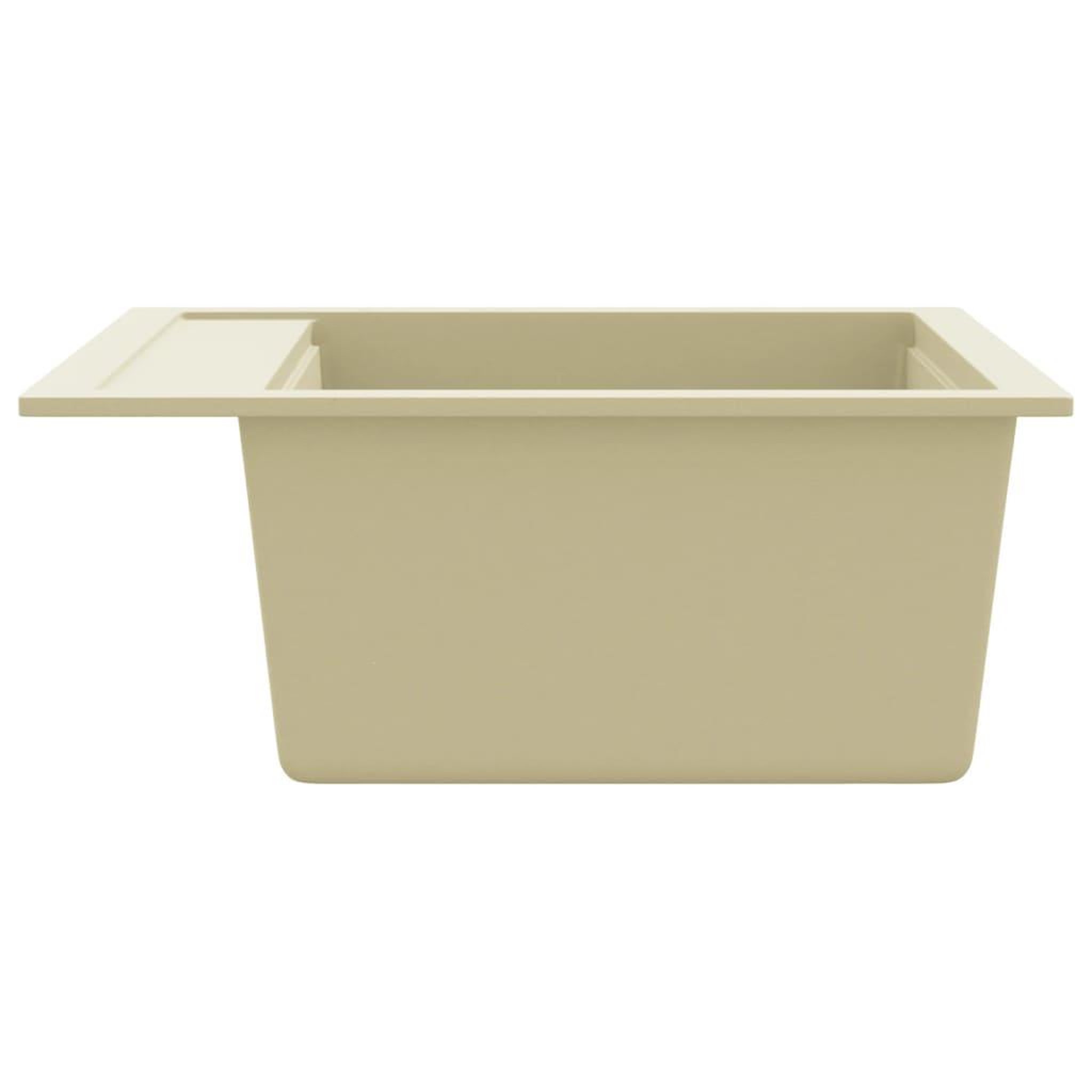 Voir la diapositive 4 : VIDAXL Evier de cuisine Granit Seul lavabo Beige