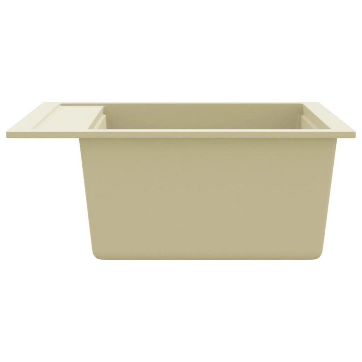 VIDAXL Evier de cuisine Granit Seul lavabo Beige