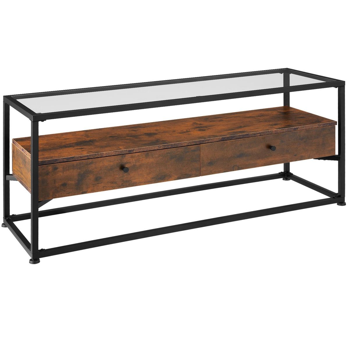 tectake Buffet bas style industriel Bois foncé industriel, rustique