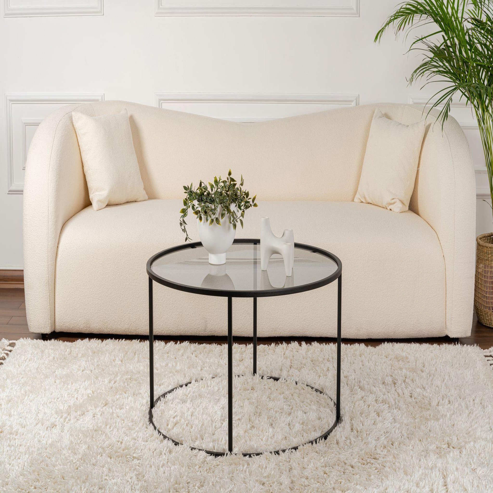 Voir la diapositive 3 : Habitat et Jardin Table basse en métal  aurum  - 80 x 80 x 43 cm - noir gris