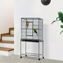 Voir la diapositive 4 : PAWHUT PawHut Cage à Oiseaux Portable avec 4 Mangeoires et 4 Perchoirs Pratique 81 x 48 x 163 cm Noir et Gris