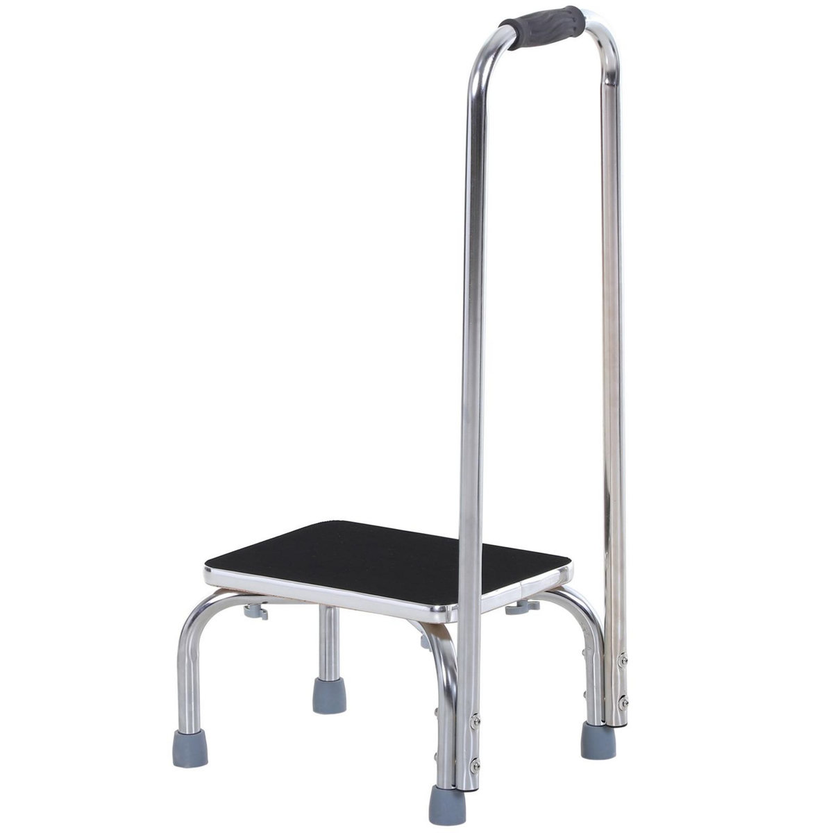 HOMCOM Marche avec barre d'appui - marchepied de sécurité - marche d'accès au bain - plateforme & patins antidérapants - acier galvanisé