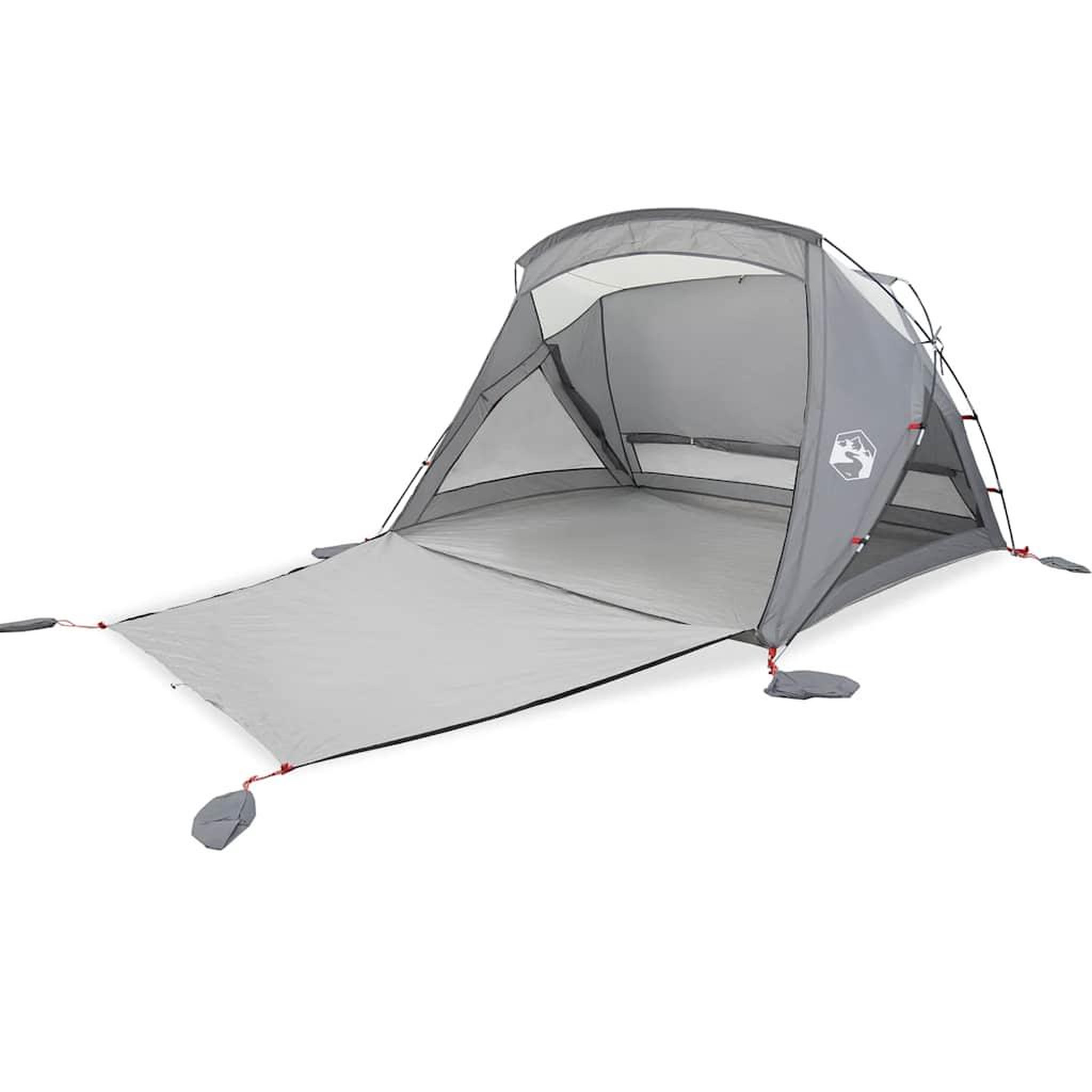 Voir la diapositive 2 : VIDAXL Tente de plage 2 personnes gris impermeable