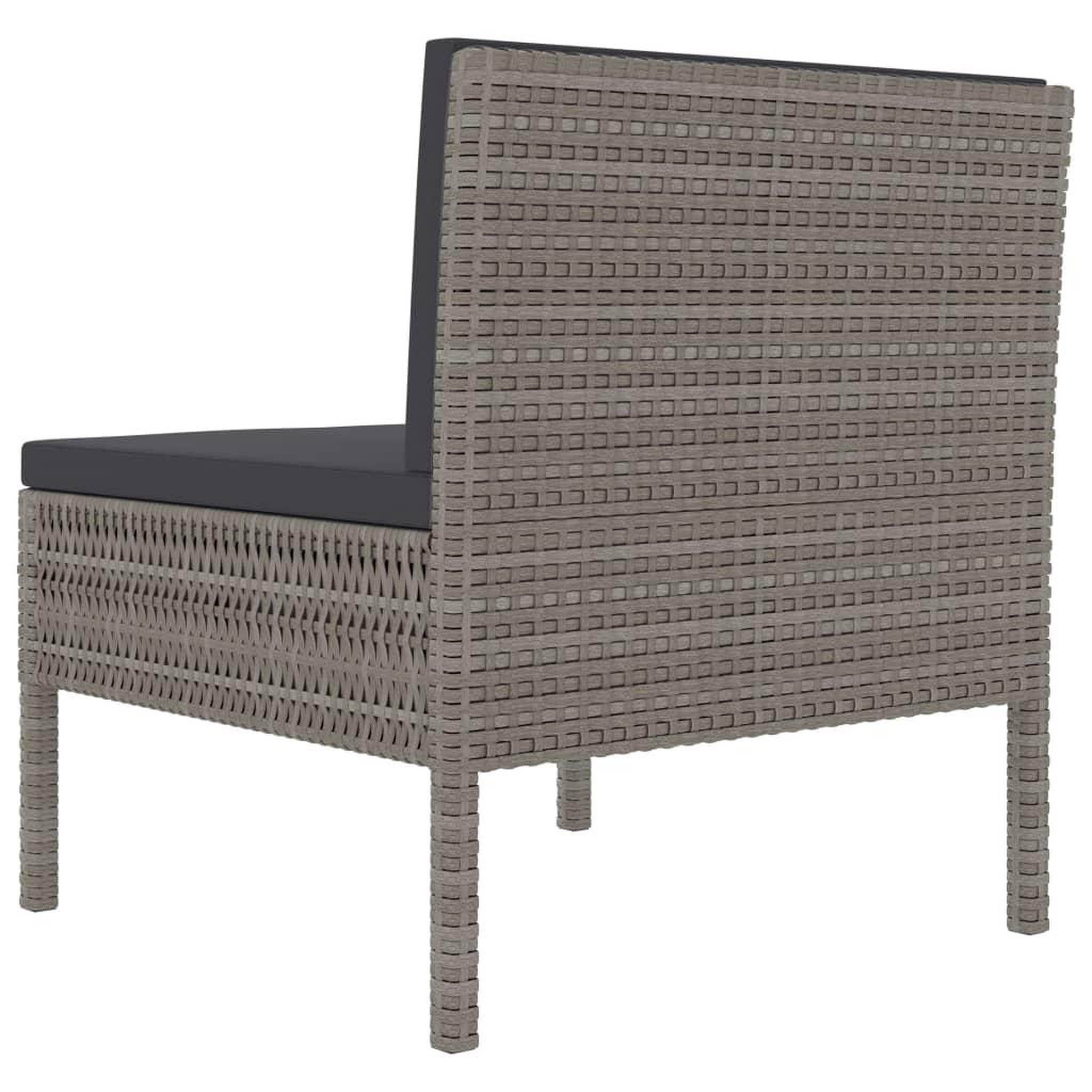 Voir la diapositive 5 : VIDAXL Chaises de jardin lot de 3 avec coussins Resine tressee Gris