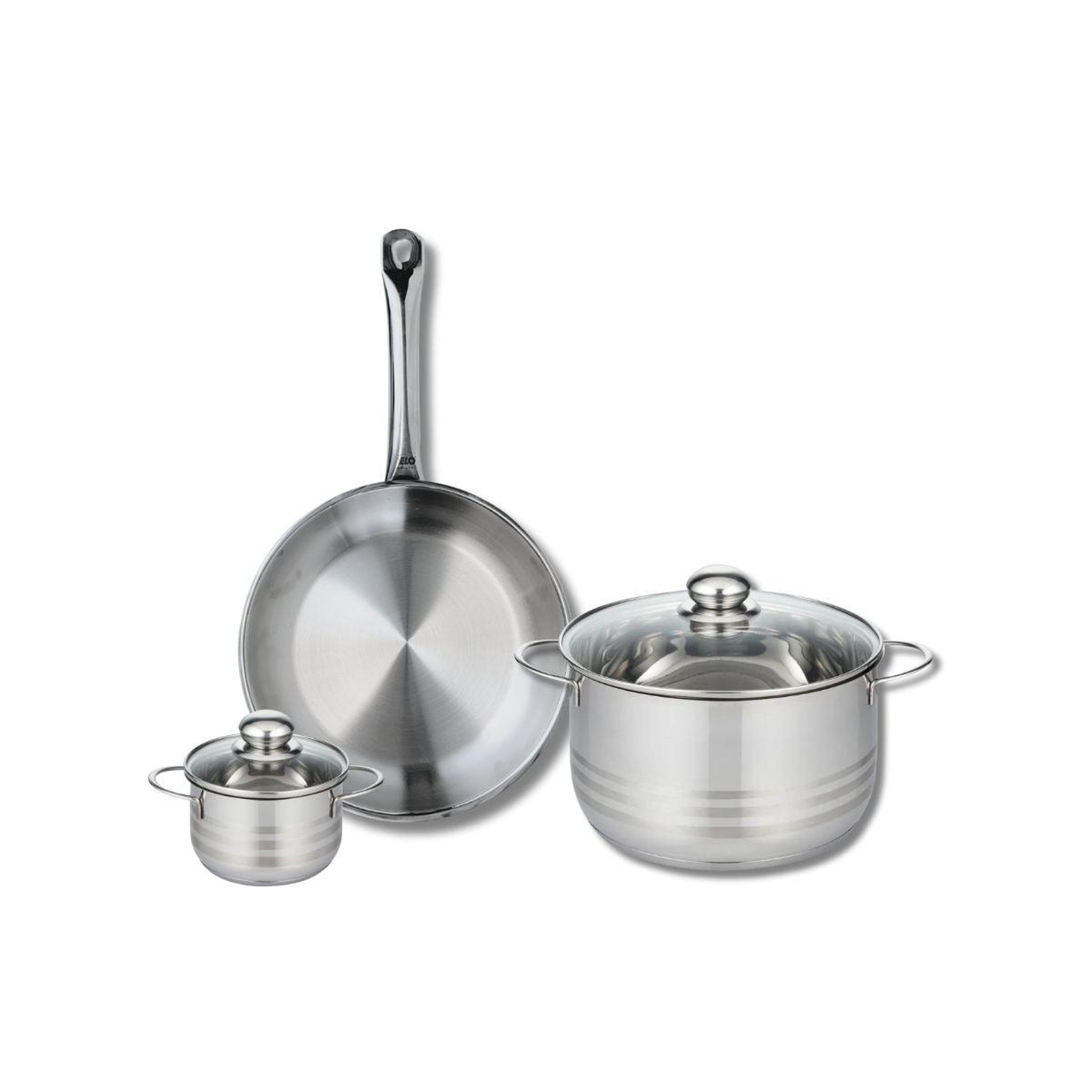 ELO Ensemble de 1 poêle de cuisson 28 cm et 2 faitouts 12 et 24 cm elo profi brillant