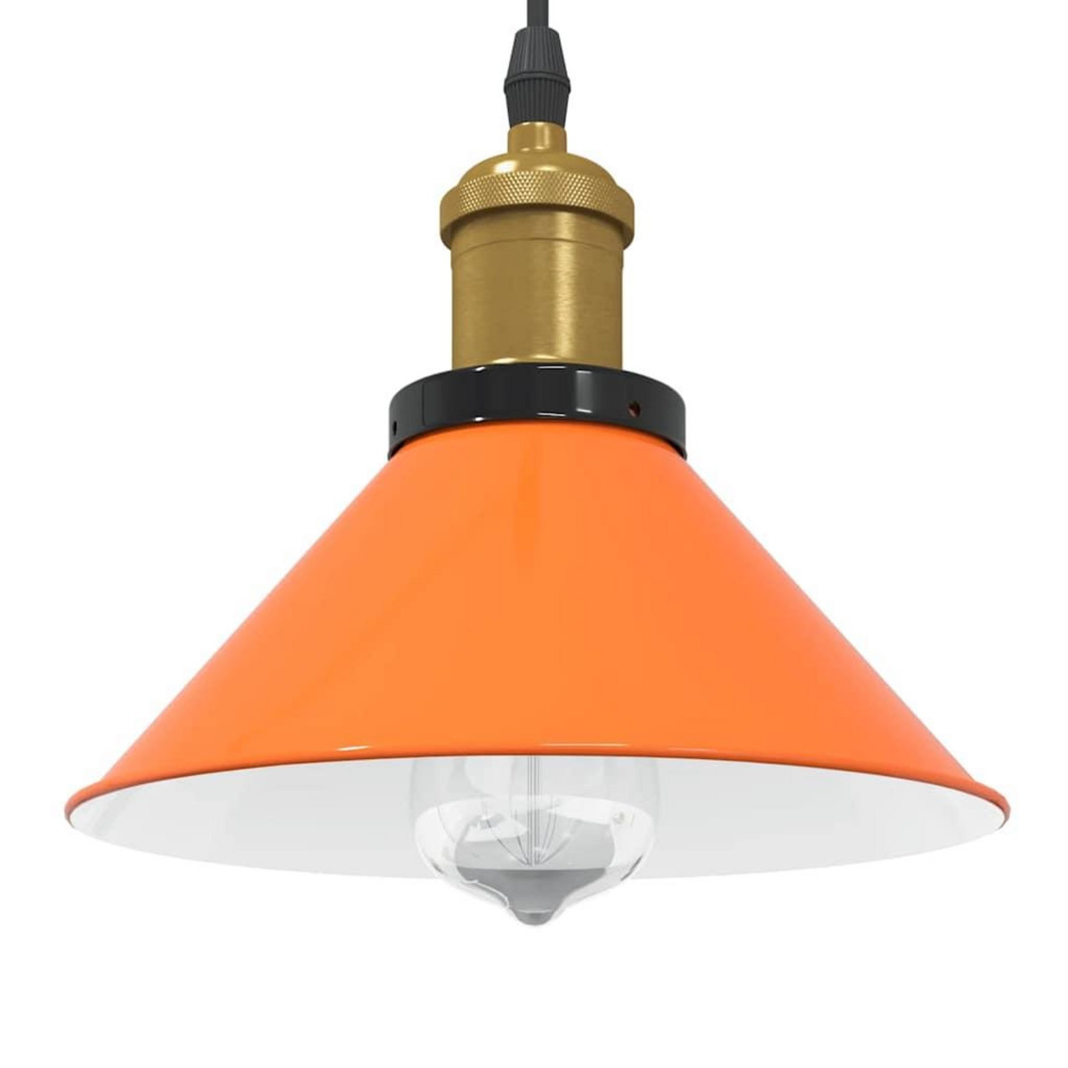VIDAXL Lampe suspendue reglable hauteur E27 orange brillant metal