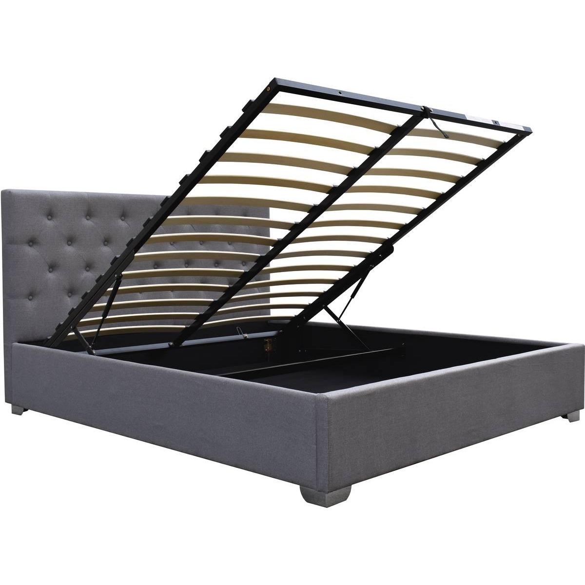 Habitat et Jardin Lit double avec coffre  Tino  - 140 × 190 cm - Gris