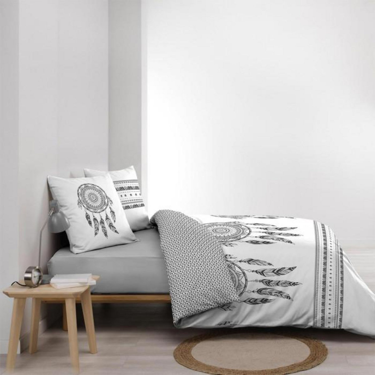 Paris Prix Parure de Lit 3 Pièces  Indian Dream  260x240cm Blanc