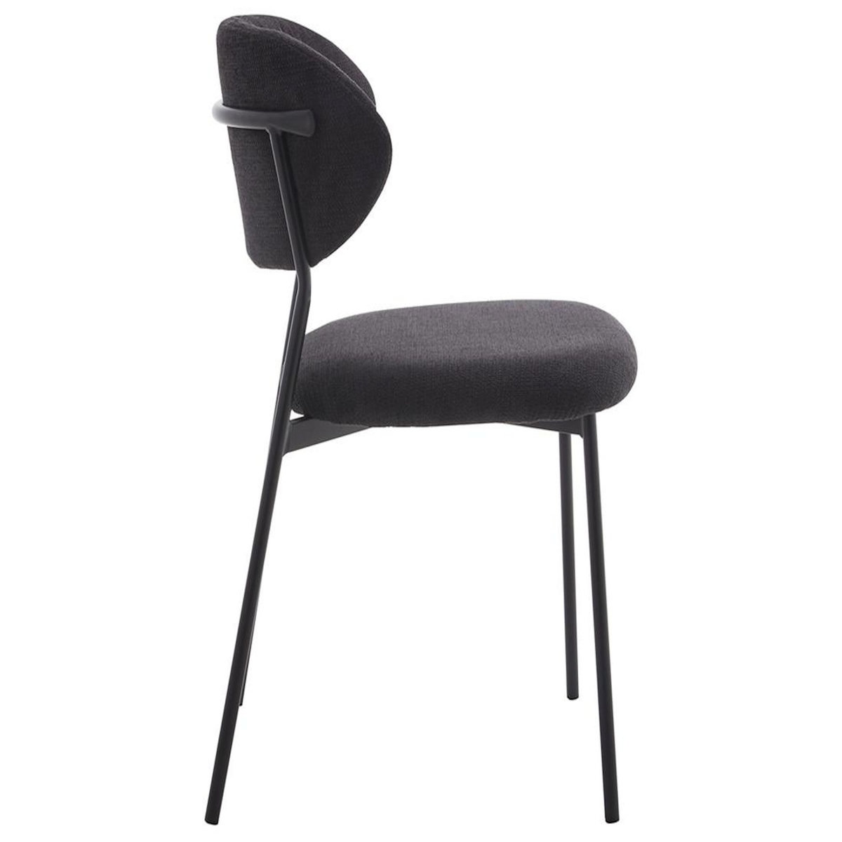 LISA DESIGN Rosita - lot de 4 chaises - en tissu - gris anthracite