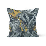 SOLEIL D'OCRE Housse de coussin velours TROPIC, par Soleil d'Ocre. Coloris disponibles : Gris
