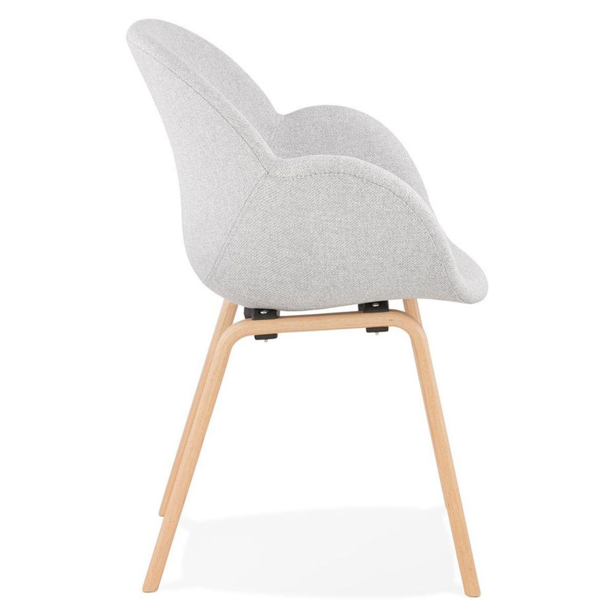 Paris Prix Chaise Design en Tissu  Fiano  88cm Gris & Naturel