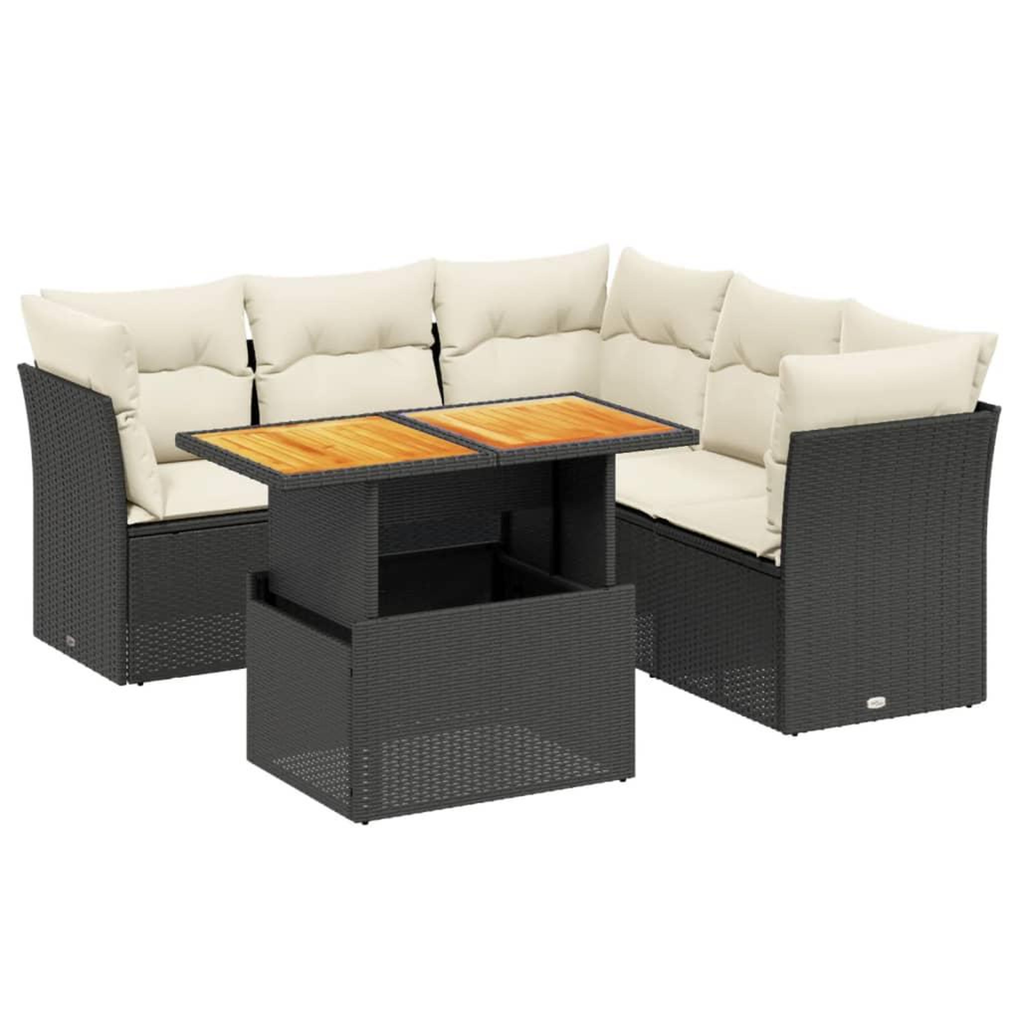 Voir la diapositive 2 : VIDAXL Salon de jardin 5 pcs avec coussins noir resine tressee