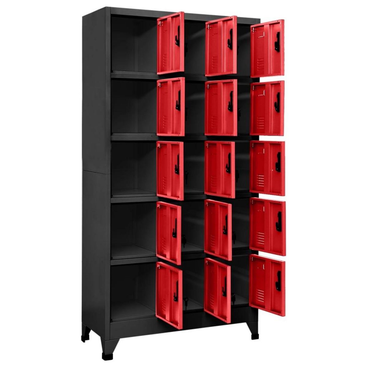 VIDAXL Armoire a casiers Anthracite et rouge 90x40x180 cm Acier