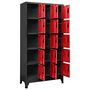 Voir la diapositive 3 : VIDAXL Armoire a casiers Anthracite et rouge 90x40x180 cm Acier