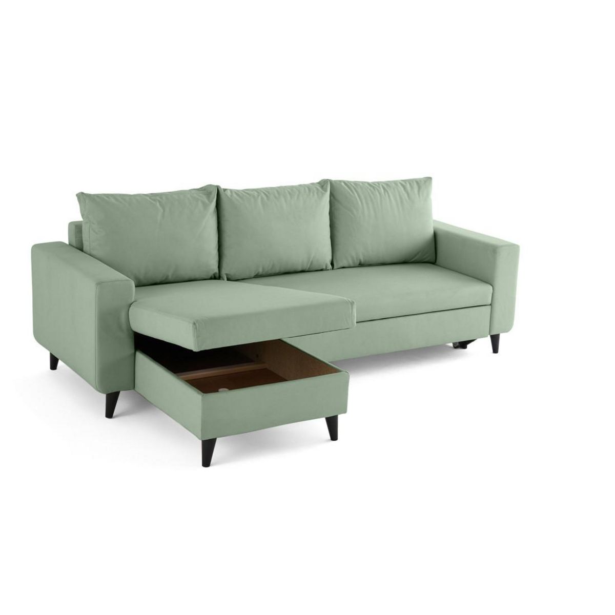 BEST MOBILIER Nordic - canapé d'angle réversible 4 places - convertible avec coffre - en simili