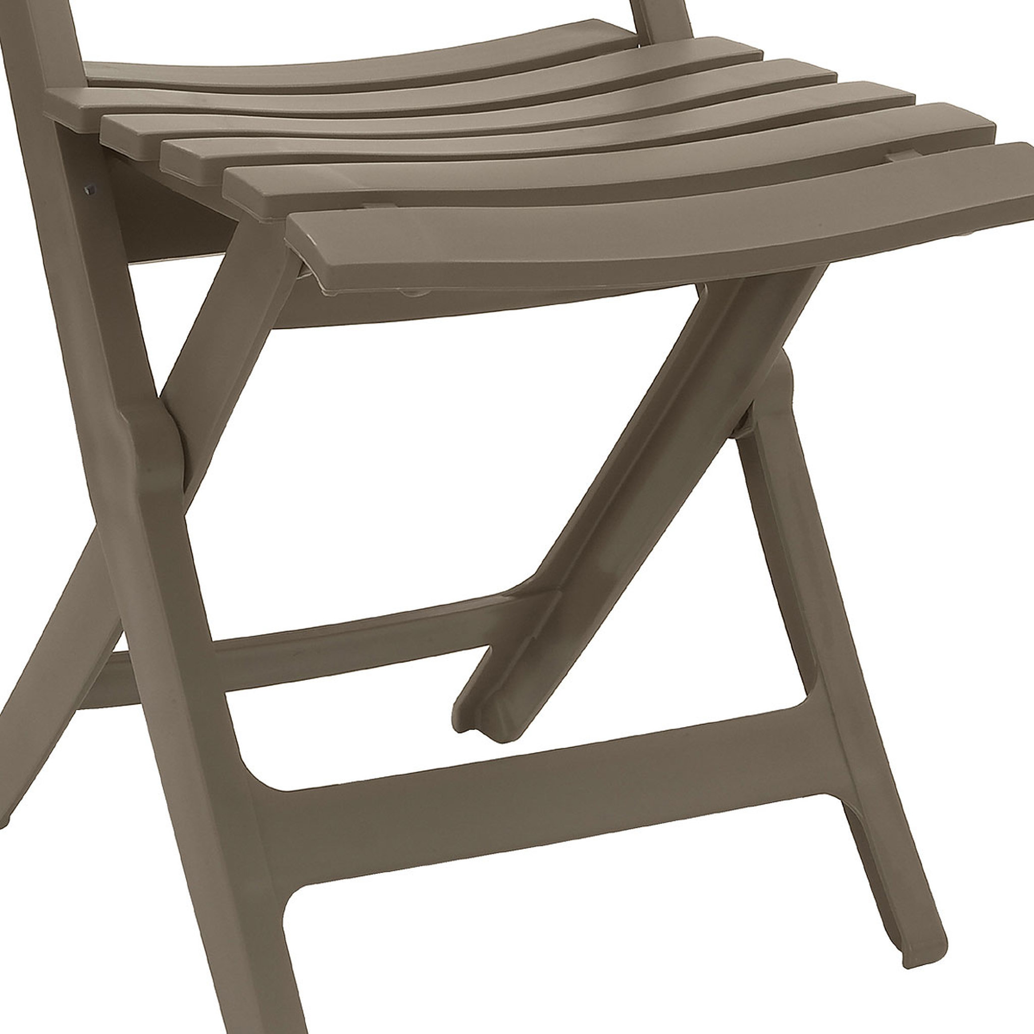 Voir la diapositive 3 : GROSFILLEX Chaise de jardin pliante - Résine - Taupe - MIAMI