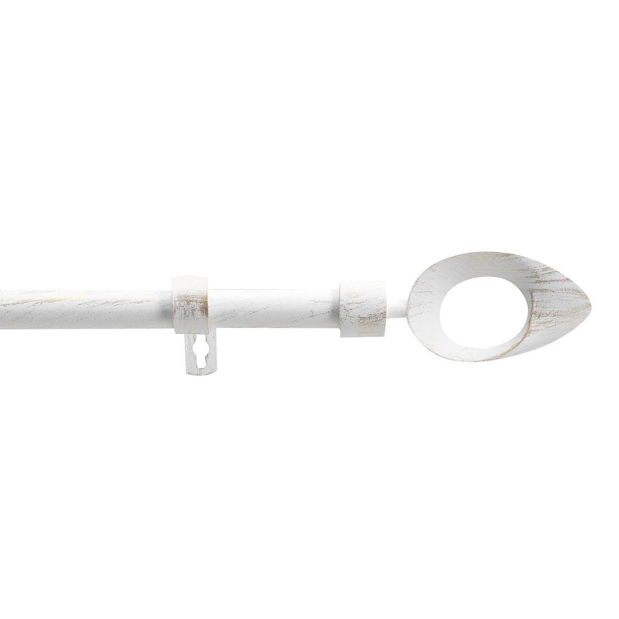 Douceur d'Intérieur Kit tringle à rideau extensible  ovalon  120-210cm blanc & or