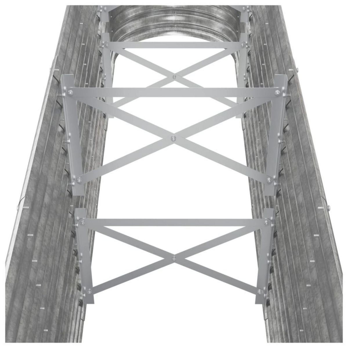 VIDAXL Lit sureleve de jardin Acier enduit de poudre Argente