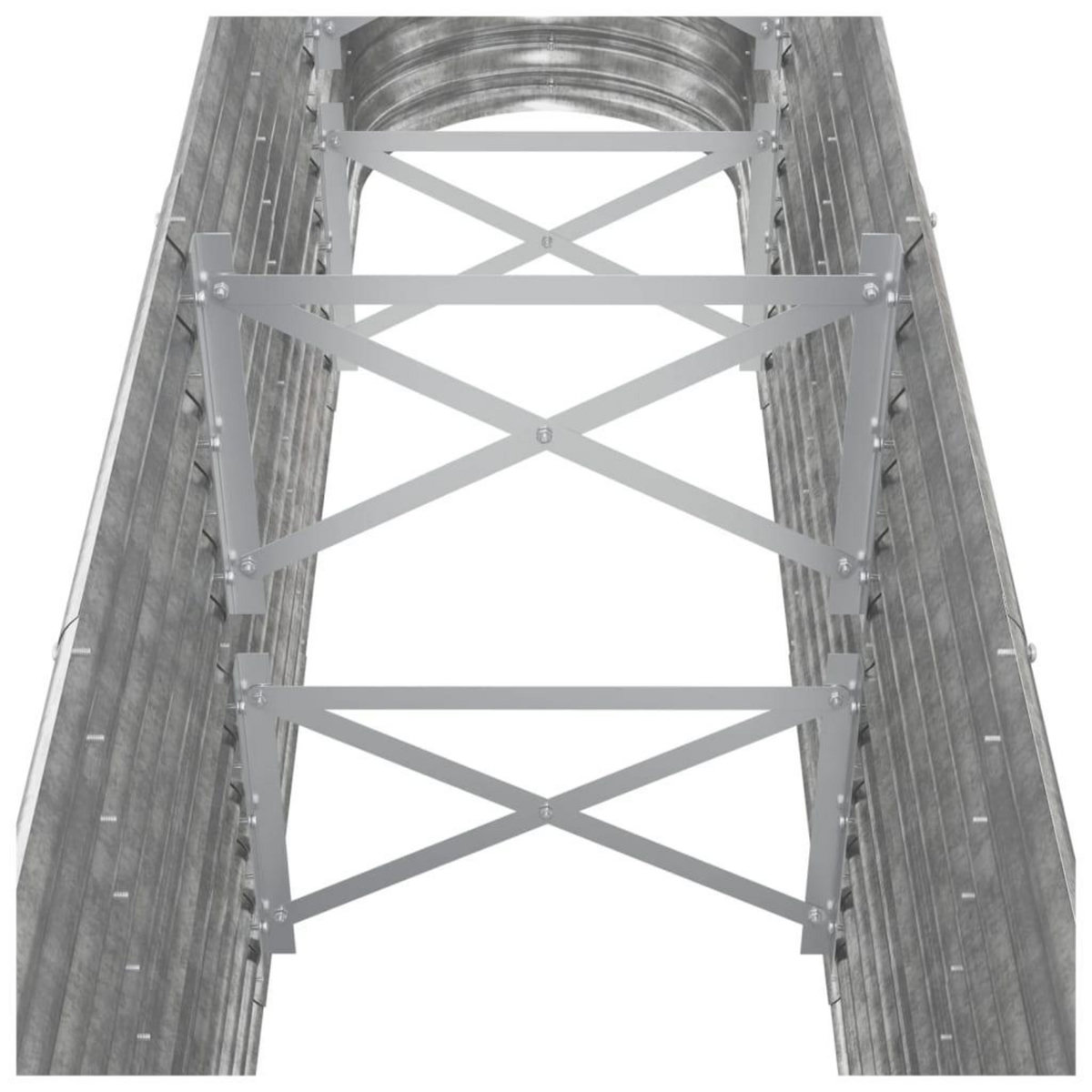 VIDAXL Lit sureleve de jardin Acier enduit de poudre Argente