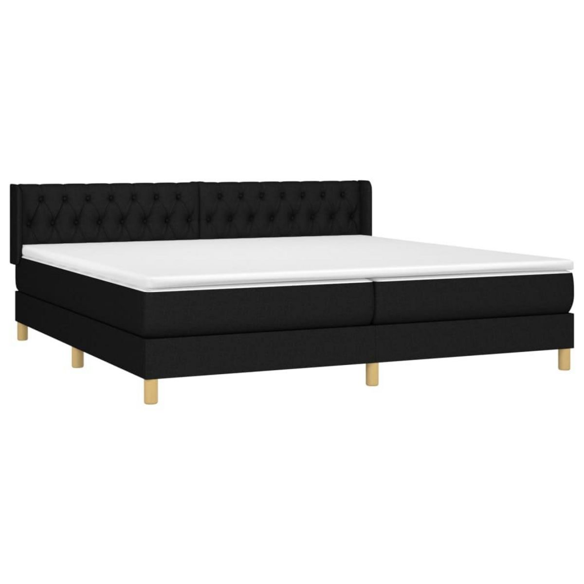 VIDAXL Sommier a lattes de lit avec matelas Noir 200x200 cm Tissu