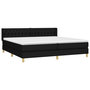 Voir la diapositive 3 : VIDAXL Sommier a lattes de lit avec matelas Noir 200x200 cm Tissu