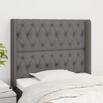 VIDAXL Tete de lit avec oreilles Gris fonce 93x16x118/128 cm Tissu