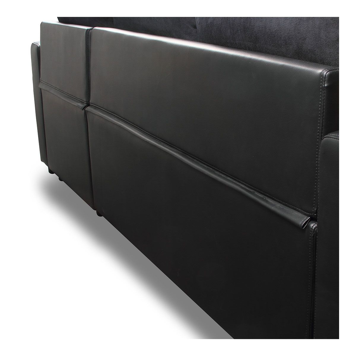  Canapé d'angle 3 places réversible et convertible MATHILDE coloris noir 