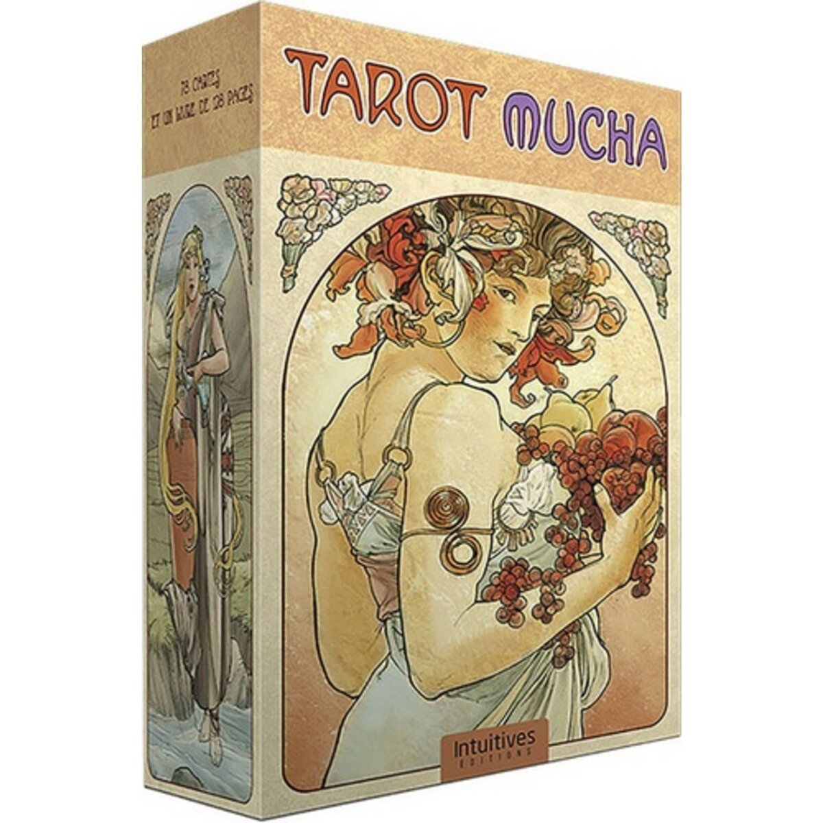 Jeu de tarot divinatoire Mucha, 78 cartes avec livret en Français