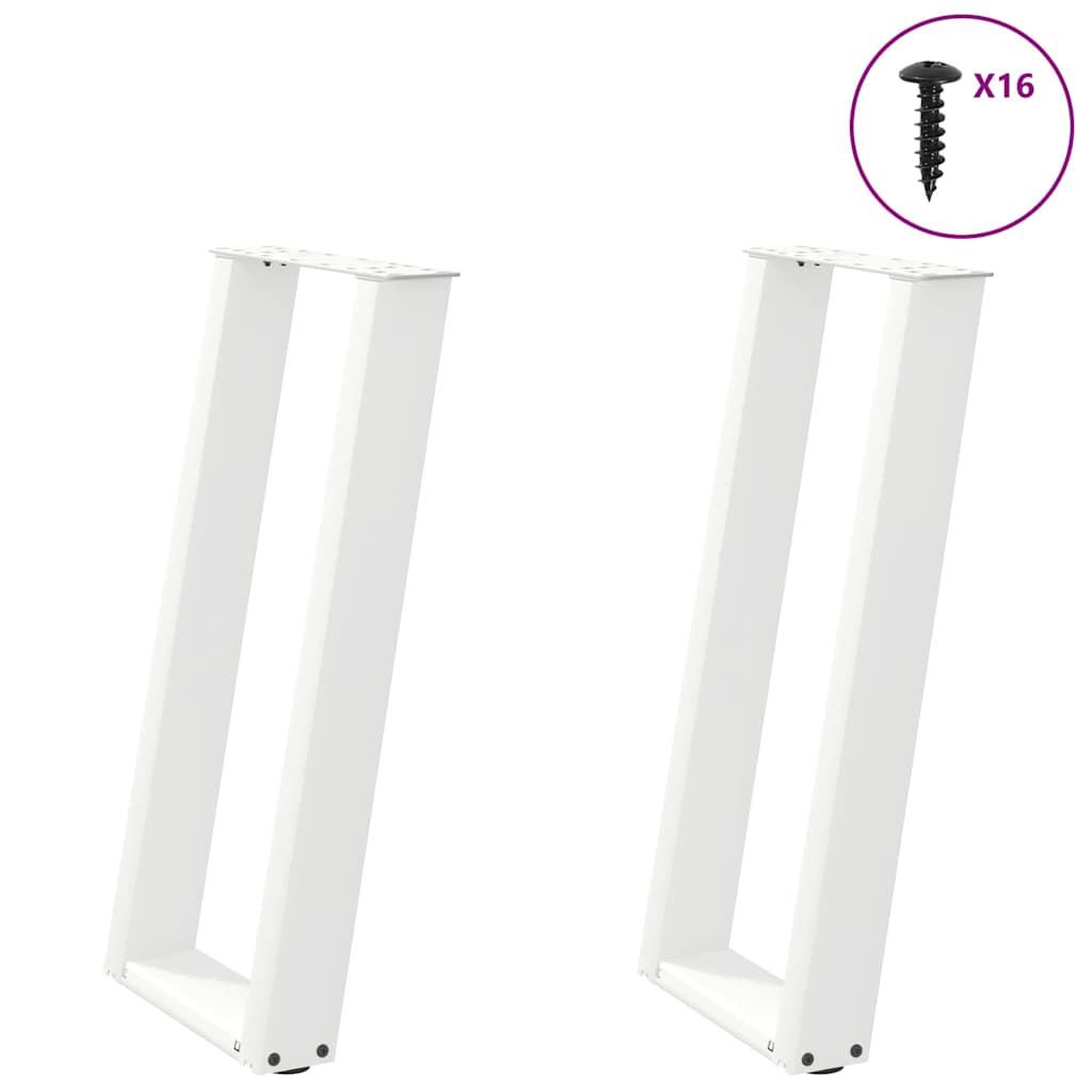 VIDAXL Pieds de table console forme de U 2 pcs 38x(72-73) cm acier