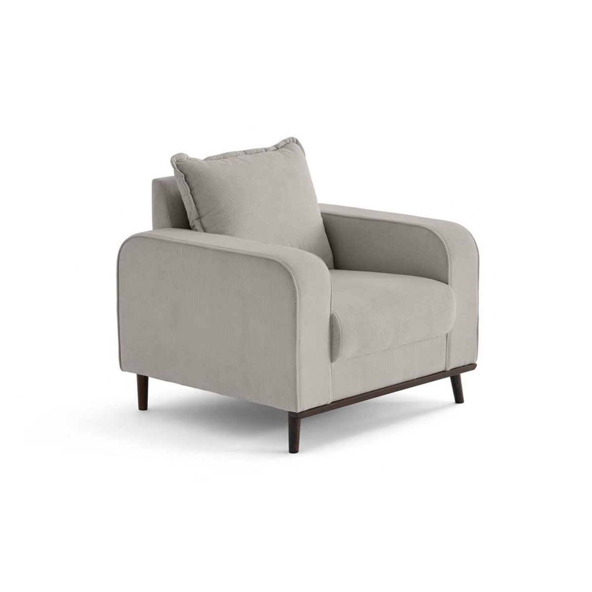 LISA DESIGN Albane - fauteuil en velours côtelé pieds bois foncé