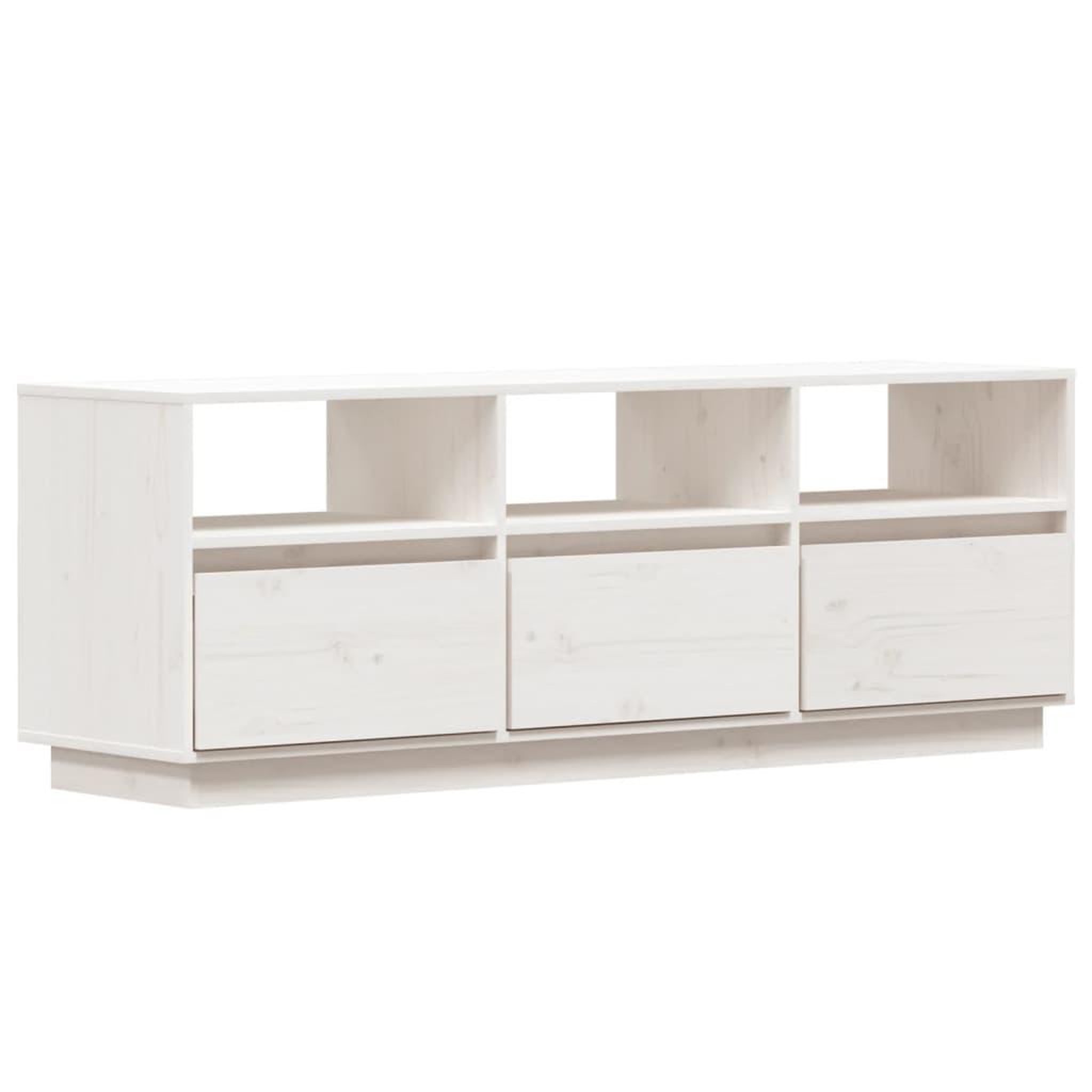 Voir la diapositive 2 : VIDAXL Meuble TV Blanc 140x37x50 cm Bois de pin massif