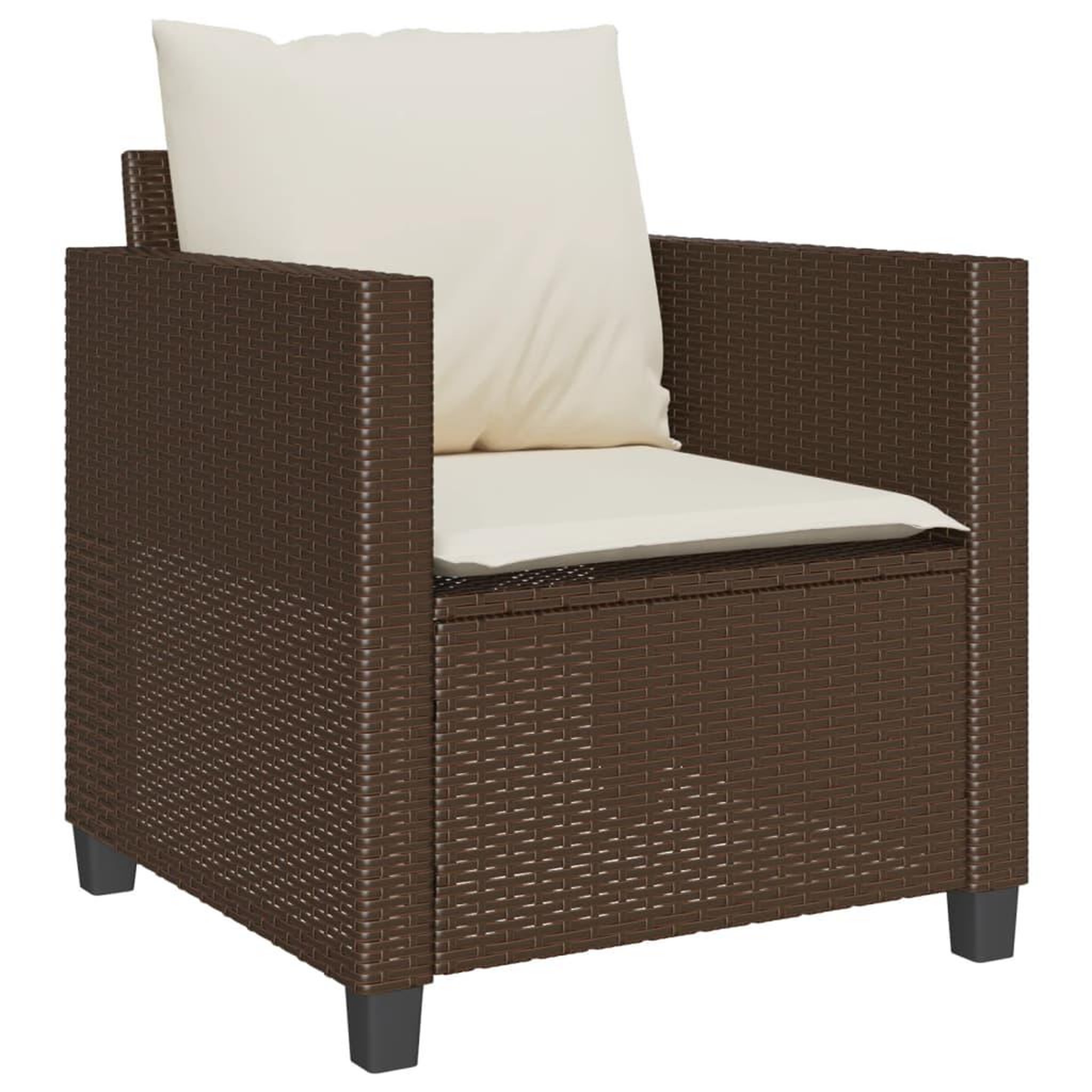 Voir la diapositive 4 : VIDAXL Ensemble de bistro 3 pcs avec coussins marron resine tressee