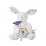 DOUDOU ET COMPAGNIE Lapin coeur Ocean - Pantin bleu avec donut 20cm