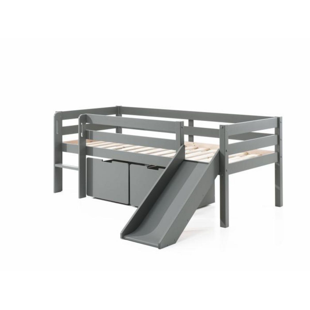 Paris Prix Pack - Lit Enfant Surélevé & 2 Tiroirs  Pino  90x200cm Blanc