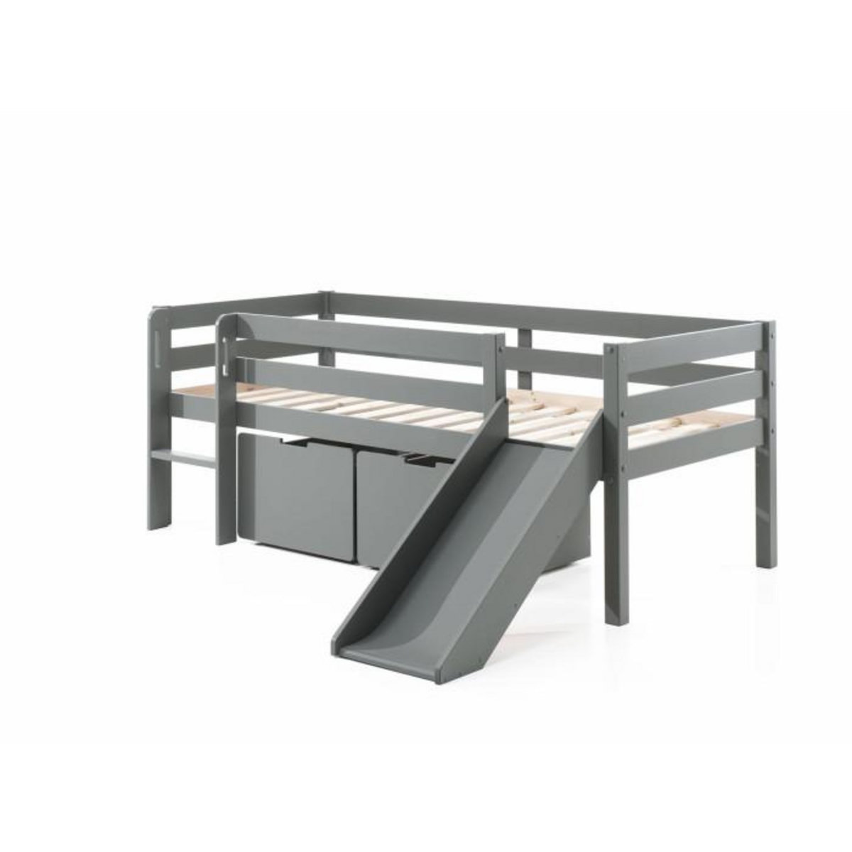 Paris Prix Pack - Lit Enfant Surélevé & 2 Tiroirs  Pino  90x200cm Blanc