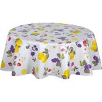 HABITABLE Nappe en toile cirée ronde motifs citron CAPRI - Diam. 135 cm