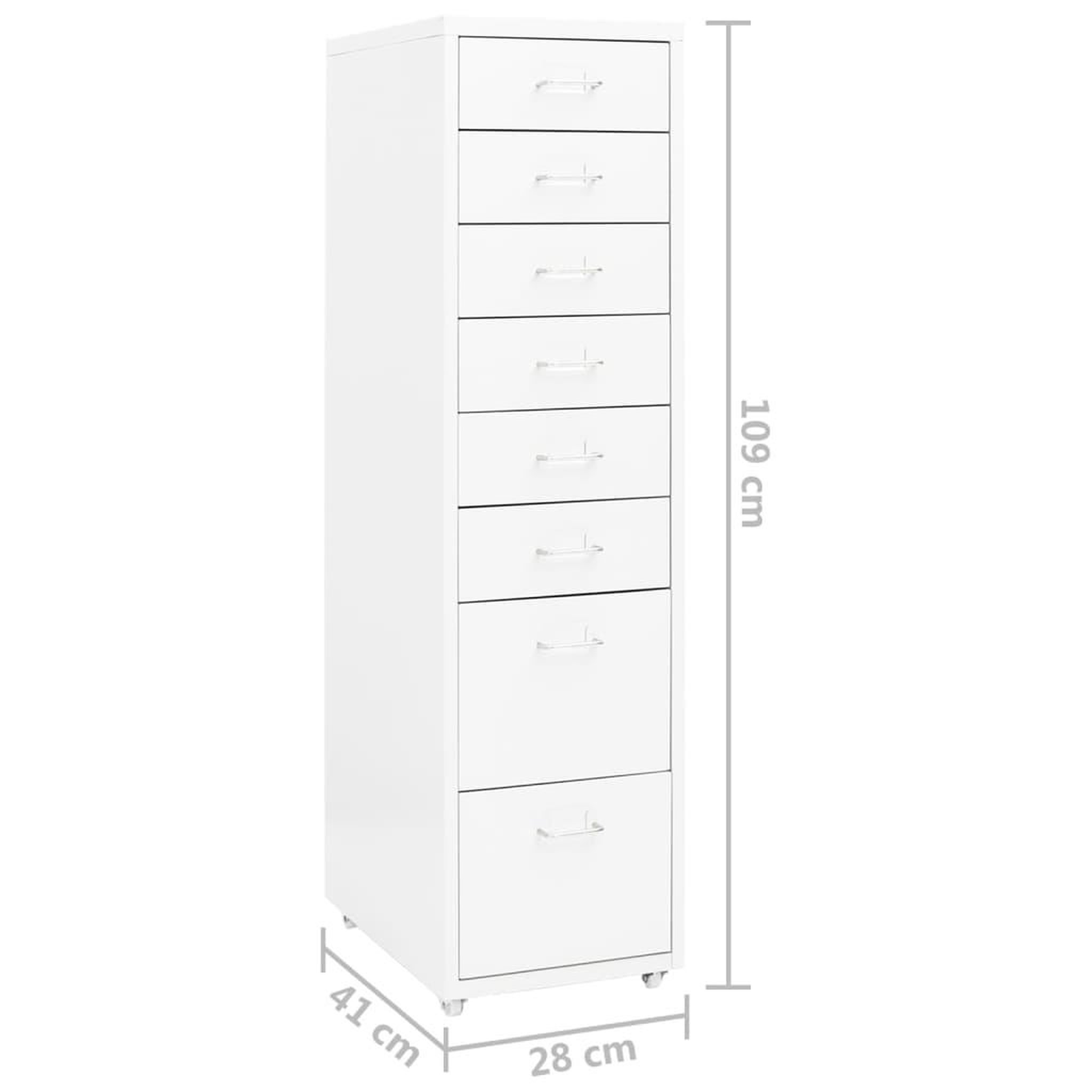 Voir la diapositive 6 : VIDAXL Classeur mobile Blanc 28x41x109 cm Metal