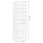 Voir la diapositive 6 : VIDAXL Classeur mobile Blanc 28x41x109 cm Metal
