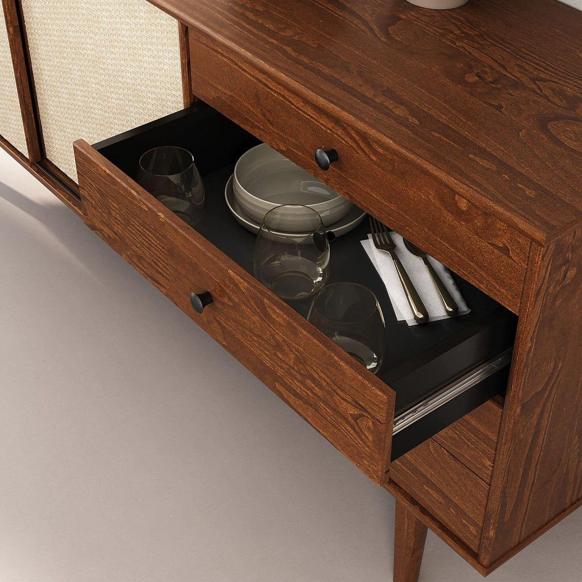 IDIMEX Buffet SIMONA L 175 cm en bois massif
