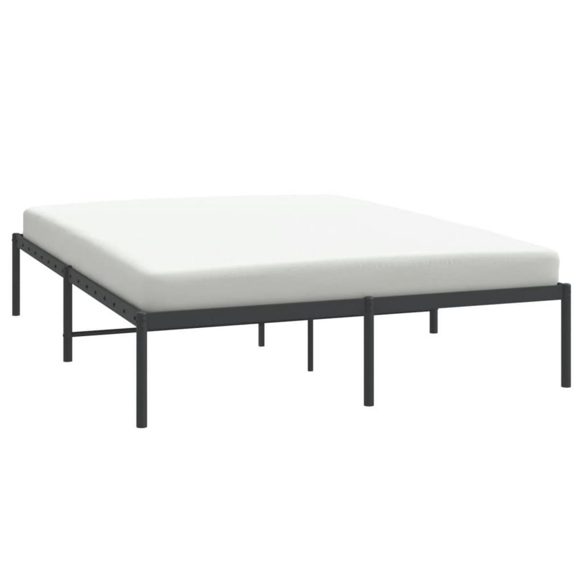VIDAXL Cadre de lit metal sans matelas noir 140x190 cm